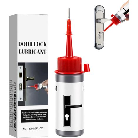 Multifonctions Lubrification Graphite, 60 ml Lubrifiant Serrurerie Pour les cylindres de serrure de porte, les serrures de véhicule, les charnières rigides, 2 Pcs (1/5)