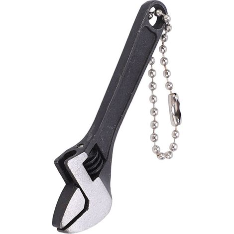 Clé porte-clés en acier galvanisé réglable portable professionnel haute dureté mini clé pour maison industrielle 2,5 pouces/6,35 cm noir (1/5)