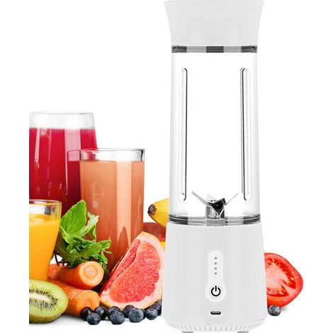 1 mixeur portable, rechargeable USB, 6 lames, 400 mL, sécurité verrouillée, pour plein air, sport et voyage (1/5)