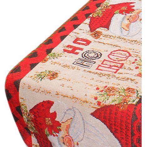 Bedruckte Weihnachtstischflagge, fleckenabweisend, Weihnachtstischdeckendekoration, Weihnachtsmann-Motiv (1/5)