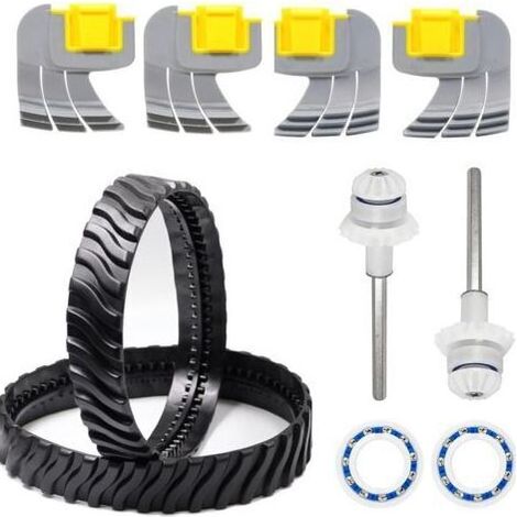 2 Chenilles de Pneus R0526100, 2 Roulements de Moteur R0527000, 4 Brosses à Récurer Centrifuges pour récurer Le Sol R0714400, Pièces de Rechange pour Robot Nettoyeur Piscine Zodiac Mx6 Mx8 (1/5)