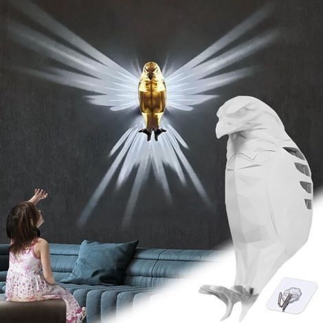 applique Murale En Forme D'Animal, LED Hibou 3D, mural Animalière, Bald Eagle Luminaire, Pour Chambre Salon Couloir [Classe énergétique G] (1/5)