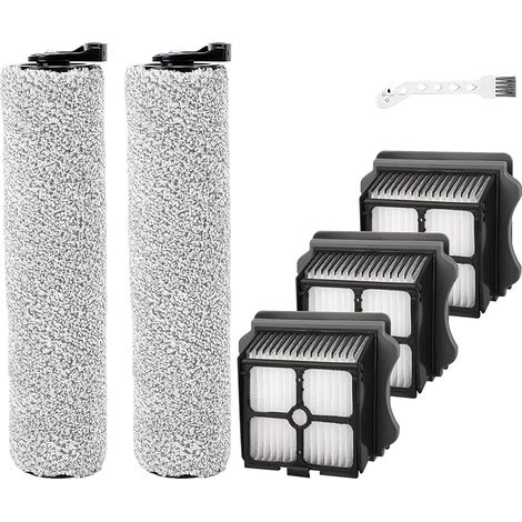 Kit de Pièces de Rechange Compatible avec Tineco iFloor 3 / Floor One S3, 2 Rouleaux de Brosse + 3 Filtres HEPA + 1 Brosse de Nettoyage, Accessoires pour Aspirateur Eau et Poussière sans Fil (1/5)