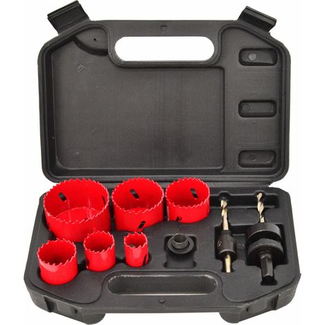 JUEGO DE SIERRAS DE CORONA BIMETAL AWTOOLS 8 PIEZAS 22-64 mm