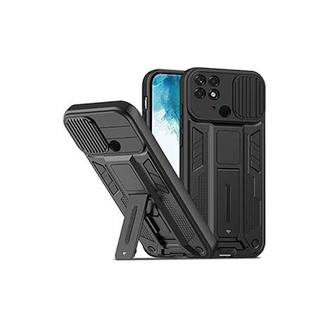 CUSTODIA PER XIAOMI REDMI 10C NERA ARMATURA PROTEZIONE FOTOCAMERA DUREVOLE SOLIDA