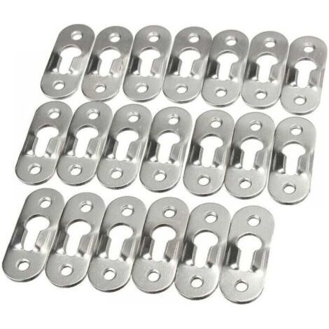 50 PièCes Trou De Serrure En MéTal Attache Invisible Cintres De Trou Serrure Metal Peinture Attaches Trou Cintres De Trou De Serrure En MéTal Fixation Pour Cabinet Miroirs Cadres Photo Armoires (1/4)