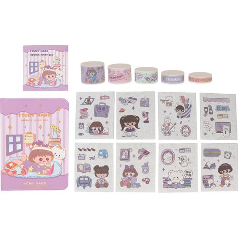 Set mit 30 niedlichen japanischen Papieraufklebern, klarer Cartoon-Kunstdruck, für Notizbücher, Tagebücher, Briefumschläge – Dekorationstyp 2 (1/5)