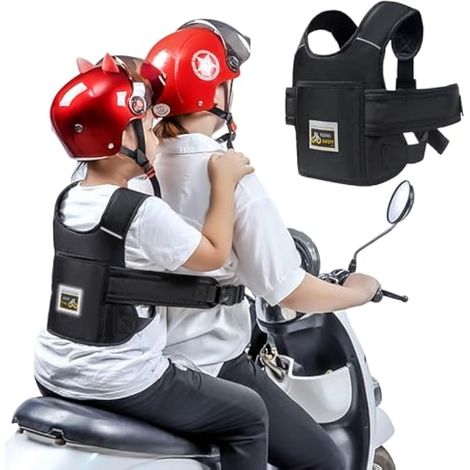 Ceinture de sécurité pour enfant - Longueur réglable - Ceinture de moto pour enfants avec bandes réfléchissantes - Ceinture de sécurité arrière de vélo - Protection contre les chutes - Pour enfants de (1/5)