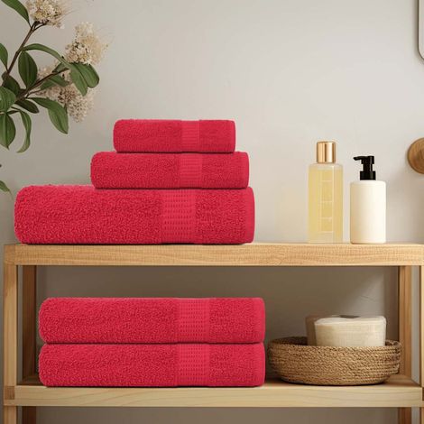 vidaXL Shower Towels "FROGN" 2 pcs Red 70x140 cm 360 gsm (1/5)