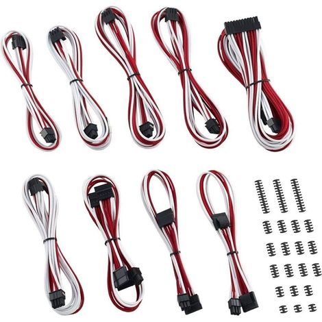 CableMod Classic ModMesh RT-Series Asus / Seasonic Blanco/Rojo - Kit de cables