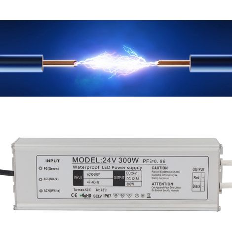 300W IP67 wasserdichtes Schaltnetzteil mit LED, 24V AC Ausgang (europäischer Standard) (1/5)