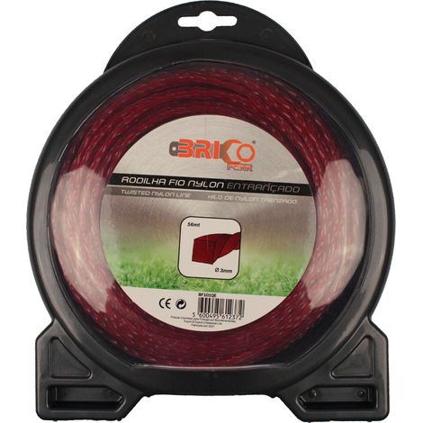 Hilo desbrozadora Nylon Perfil Trenzado (3 mm x 56 Metros, silencioso) - Bricoferr