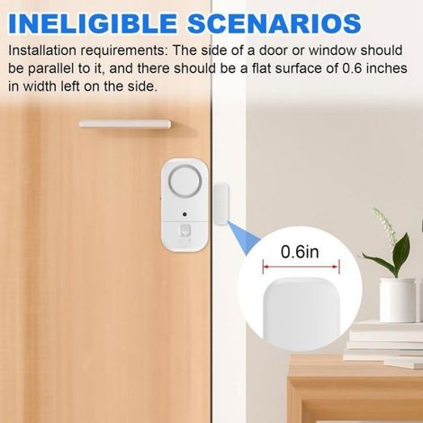 Capteur Porte Fenetre - Détection Ouverture Magnetique - Pour Systeme Alarme Maison Bureau Appartement Camping Car - Lot De 2 (1/5)
