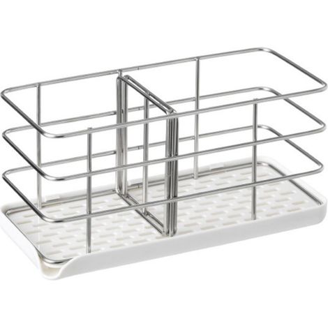Support de cuisine en acier inoxydable 304 pour évier, plateau blanc, rangement pratique pour évier (1/5)