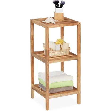 Etagère de salle de bain en noyer avec 3 étagères (1/5)