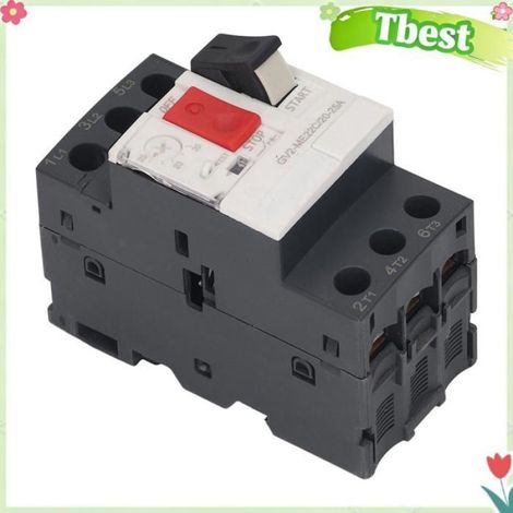 Tbest interrupteur de moteur Disjoncteur moteur 3P, interrupteur de contre les surcharges, bouton de bricolage accessoire (1/5)