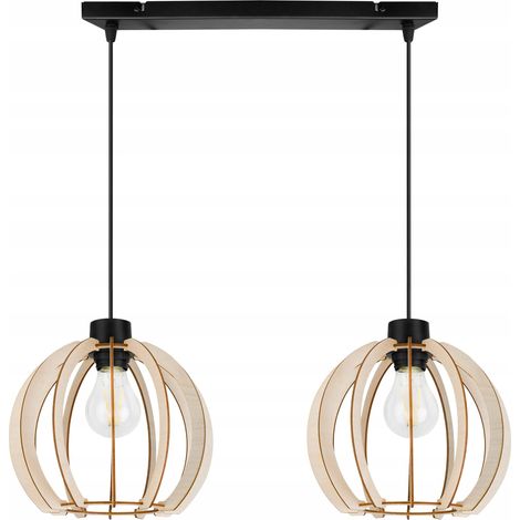MODERNE LED-DECKENHÄNGELAMPE AUS HOLZ (1/5)