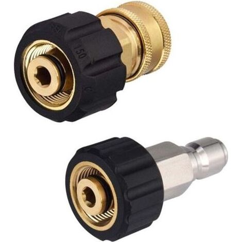 PA Lot Adaptateurs Tuyau Laveuse Haute Pression M22 3 8 Raccord Rapide 5000 PSI (1/4)