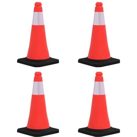 Cônes de signalisation réfléchissants à base lourde 4 pcs 50 cm vidaXL - Cônes de signalisation réfléchissants à base lourde 4 pcs 50 cm vidaXL