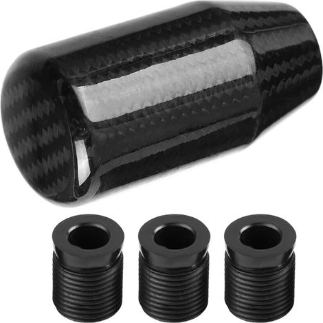 Palanca de cambios de fibra de carbono para coche: empuñadura ondulada modificada, diseño deportivo y ergonómico. (1/5)