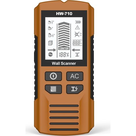 Five-in-one wall detector, stud column detector, measuring instrument, wall metal detector -- Yellow