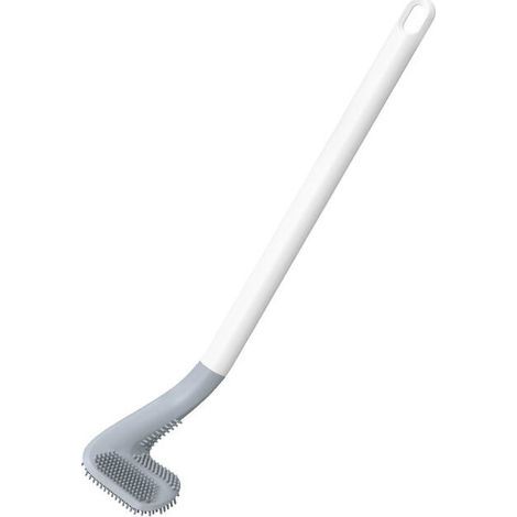 Cepillo para inodoro Ulisem Golf, cepillo para inodoro de mango largo, cepillo para inodoro giratorio de 360°, cepillo de limpieza de silicona flexible para inodoros montados en la pared sin necesidad (1/4)