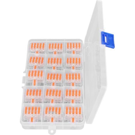 Lot de 15 connecteurs de fils rapides DF-15 transparents en PC pour câbles rigides 0,2-4mm² et souples 0,2-2,5mm² dénudage 10mm (1/5)
