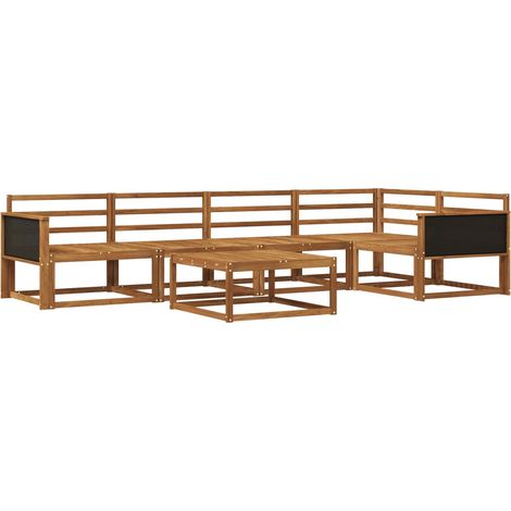 Outdoor-Sofagarnitur 6 pcs Natur Massivholz Akazie vidaXL