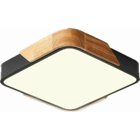 Plafonnier LED Carré 24W Télécommandable, Noir, Économique et Résistant à l'Humidité pour Salle de Bain (1/5)