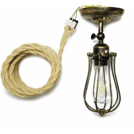 Câble Rétro Tressé - - 10m - 2 Cœurs Cuivre - Flexible - Éclairage DIY (1/4)