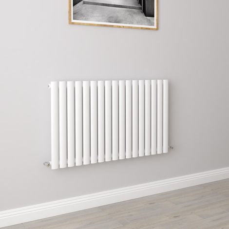AICA Oval Column Designer Radiator Central Heating Horizontal 600x1003mm Single White