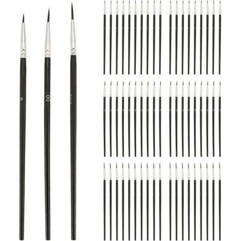60 Pinceaux de Détail Pointe Fine 3 Tailles 0 00 000 pour Miniature et Peinture Précise (1/4)