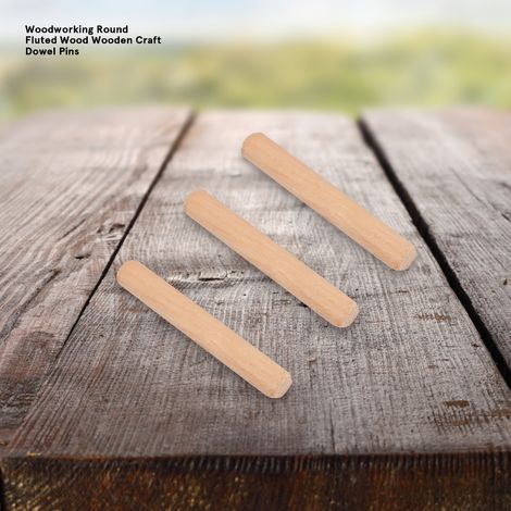 1 paquet de chevilles rondes cannelées en bois pour le travail du bois (6 40 mm) (1/3)