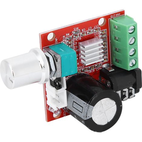 Carte d'amplificateur mini stéréo numérique avec potentiomètre de volume audio PAM8610, alimentation CC 8V-12V (1/5)