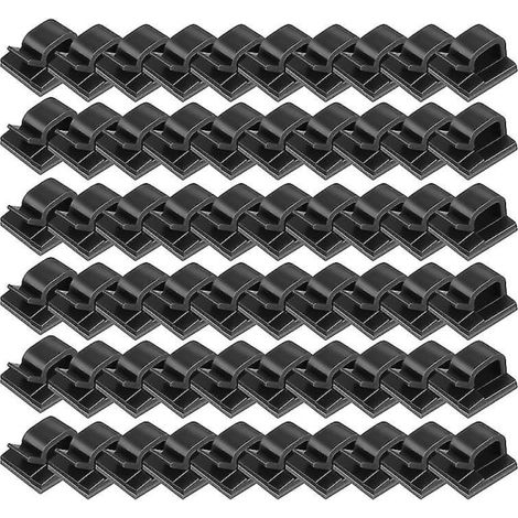 60 agrafes de câble extérieur adhésives, supports de guirlande lumineuse, déco maison, noir (1/4)