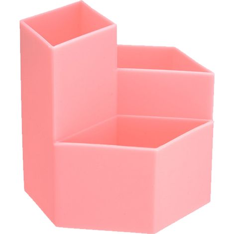 Support Pinceaux Maquillage - Rangement Cosmétiques En Plastique - 3 Compartiments Différents - Pour Salle De Bain Et Bureau (1/5)