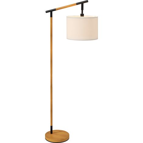 Metal Frame Floor Lamp with 350 Degree Rotating Lampshade, for Living Room and Bedroom, LED Bulb Included, Brown (1/4)