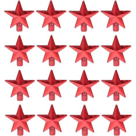 20 étoiles de Noël pour décorer votre sapin, cadeaux de fête de Noël-6X5.5X1CM-Red (1/2)