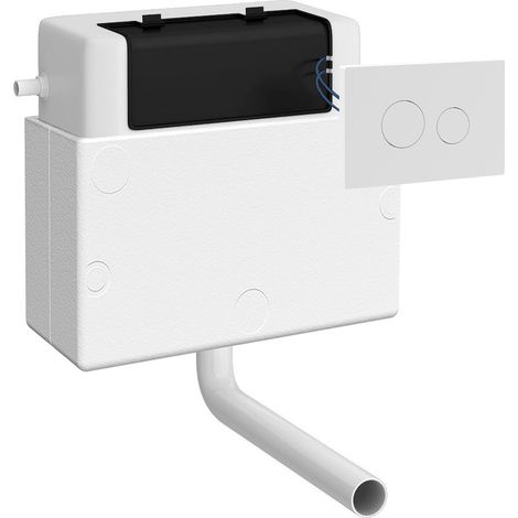 Nuie Pneumatic Dual Flush Concealed Cistern and Matt White Push Buttons - XTY011M06 (1/2)