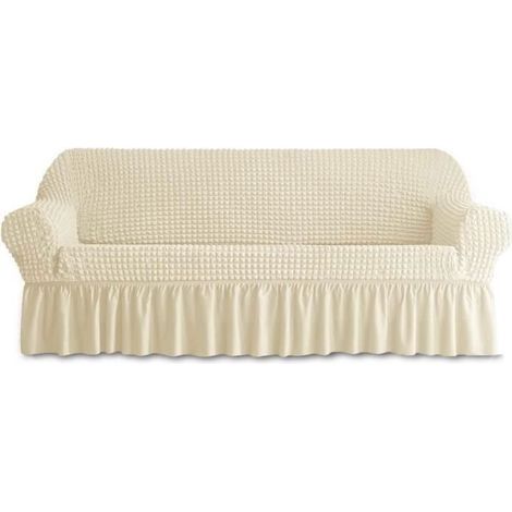 Sofabezug – 3-Sitzer – HONTTOR – Strapazierfähig – Hochelastisch – Größe L – Beige (1/4)