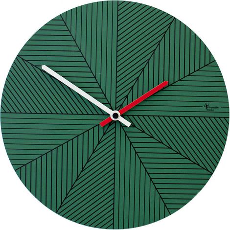 Orologio da Parete Rotondo 34Cm Pirondini Italia Cronofilla Primavera Verde