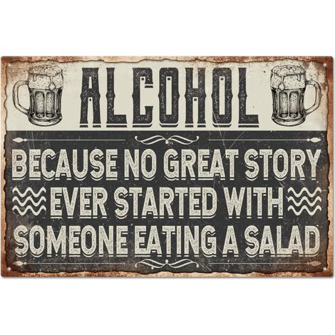 Plaque métallique en étain d'alcool drôle 30x20 cm, Plaque d'art, Affiche, Décoration murale pour la maison, la salle d'étude, le bar, le club, le pub (1/5)