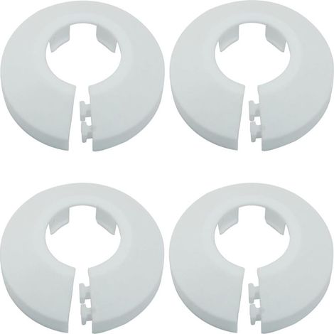 Lot de 4 caches-tuyaux décoratifs en PP blanc – 20 mm, rosaces de finition pour tuyaux 3/4 pouce (1/5)
