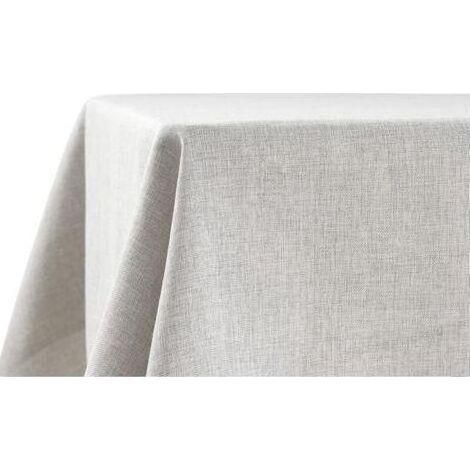 Nappe Rectangulaire Lin Antitache 110x160 cm – Facile à Laver, Idéale pour Table à Manger et Extérieur (1/5)
