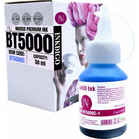 Inchiostro Inkdigo BT5000C compatibile con Brother DCP-T300 MFC-T800W DCP-T510W, certificato TÜV. (1/5)