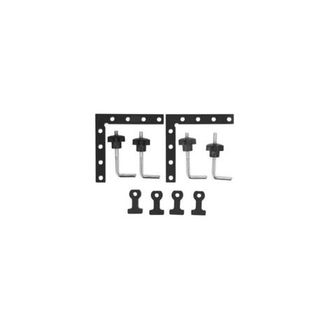 Abrazaderas de posicionamiento cuadradas en forma de L de 90 grados, de 2 piezas, negras, para empalme fijo de madera, para cajas de muebles y gabinetes (160 x 160) - Crezuo
