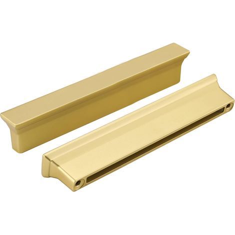 Set of 20 gold-plated cabinet handles, for kitchen and bathroom vanity units, 128 mm center-to-center distance (1/5)