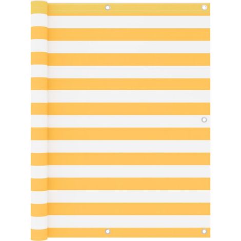 Paravento per balcone protezione privacy paravento 120 x 300 cm tessuto oxford bianco e giallo 020010074