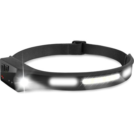 Linterna frontal COB para correr con sensor de mano, iluminación blanca/roja y batería de 1200 mAh. (1/5)
