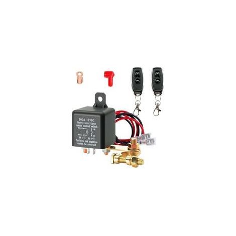 Disjoncteur de batterie 12 V avec télécommande, interrupteur de batterie 12 V 200 A avec 2 bornes de batterie, 2 télécommandes pour moto, voiture, camping-car, bateau, yacht, caravane (1/4)